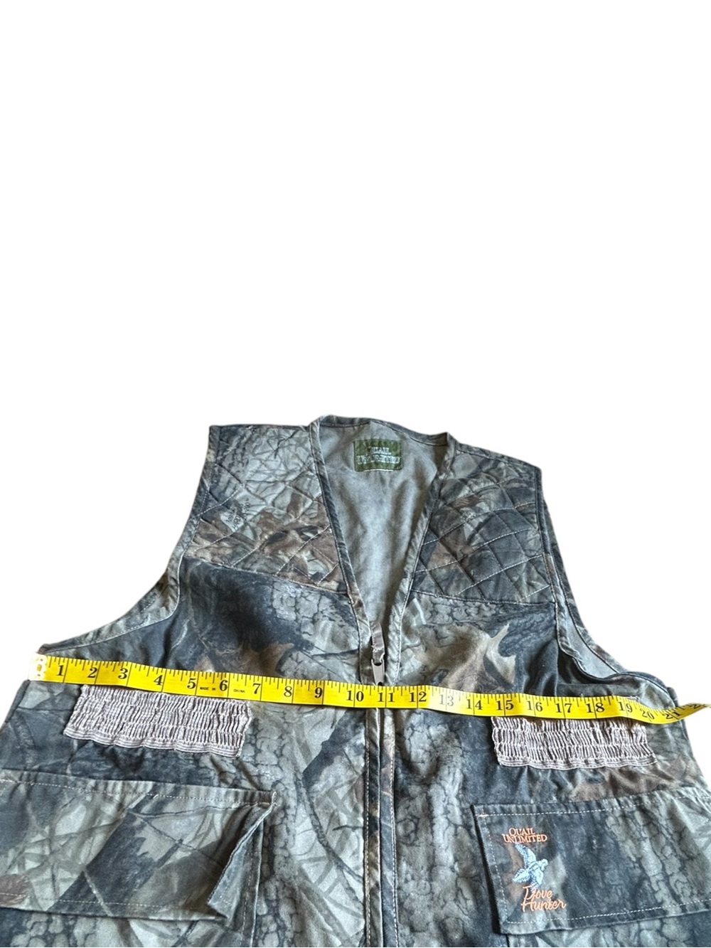 Quail Unlimited Dove Hunter Camo Hunting Utility Vest Vintage - Picture 8 of 14